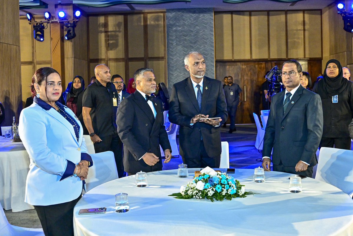 presidencymv's tweet photo. President Dr @MMuizzu officially launches ‘PGO 2.0’. At the ceremony, the @PGO_MV introduced its new website, “eDHOROASHI and “LETHUN” mobile app as part of PGO 2.0 – an initiative to modernise and digitise the whole system. https://t.co/xhBPSFF8Me