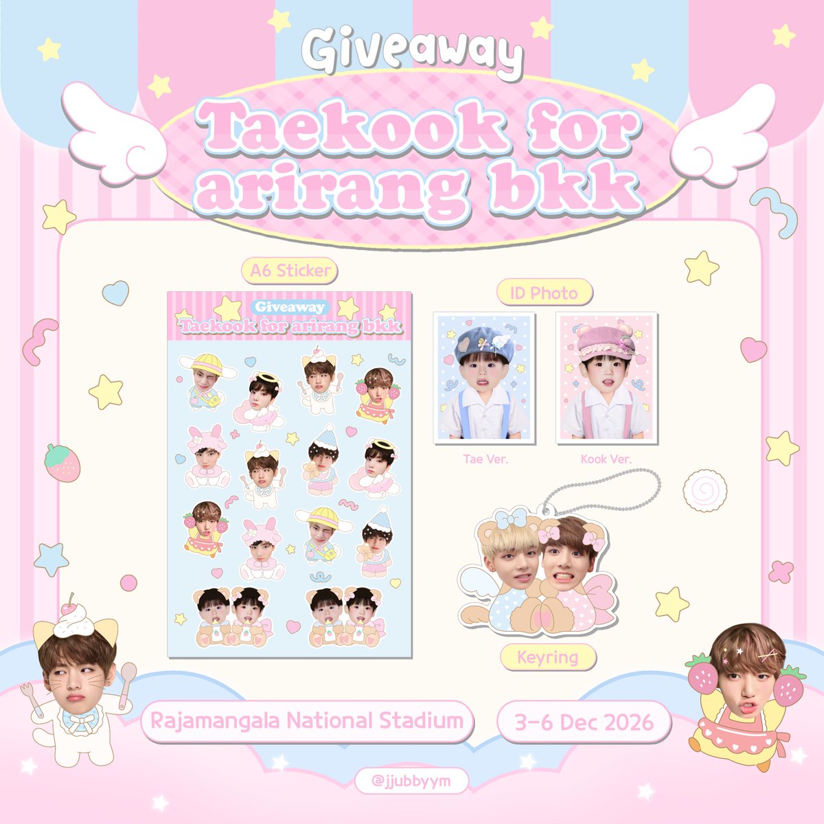 jjubbyym's tweet photo. ♡ pls kindly rt

* กรอก form in mt ( only thai army ) *

𝒢ive away 𝒜rirang in ℬ𝒶𝓃𝑔𝓀𝑜𝓀 🐰ྀི🐻ིྀ❤︎
for exchange dm only

♡︎ 1 set 5 ea ( 1set/1per)
sticker A6 1 ea, key ring 1 ea, id photo 2 ea

⌛️Date 3-6 dec @ Rajamangala National Stadium
#BTS_WORLDTOUR_BANGKOK https://t.co/Y0JgeocXjD