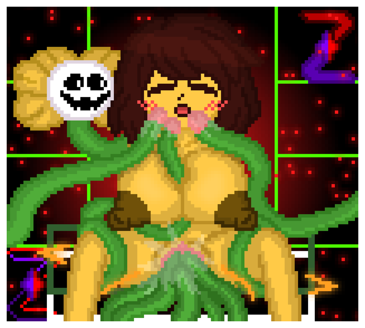 ZZixyy's tweet photo. Frisk x Flowey. https://t.co/dfRpSN45Yn