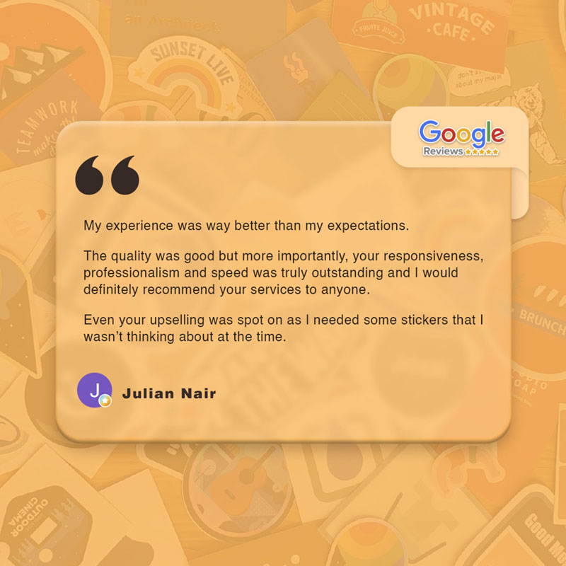 SingaPrinting's tweet photo. Came in for business cards. Ended up adding stickers. 👀

Julian's review says it best: the quality was good, but the responsiveness, professionalism, and speed really stood out.⭐

Read the full review 👉  https://t.co/3OGJS1CG1G

#clienttestimonial #PrintedBySingaPrinting https://t.co/vH9jmDXi2p