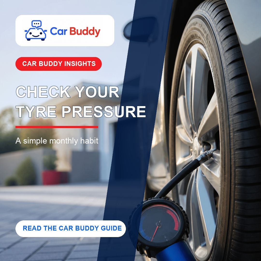 CarBuddyZA's tweet photo. A simple fuel-saving habit starts with tyre pressure. Check it cold. Use the vehicle label or owner’s manual and make it monthly.

Read the guide: https://t.co/JKBqSf9muz

#CarBuddyInsights #SouthAfrica https://t.co/DFjLLHbRGs