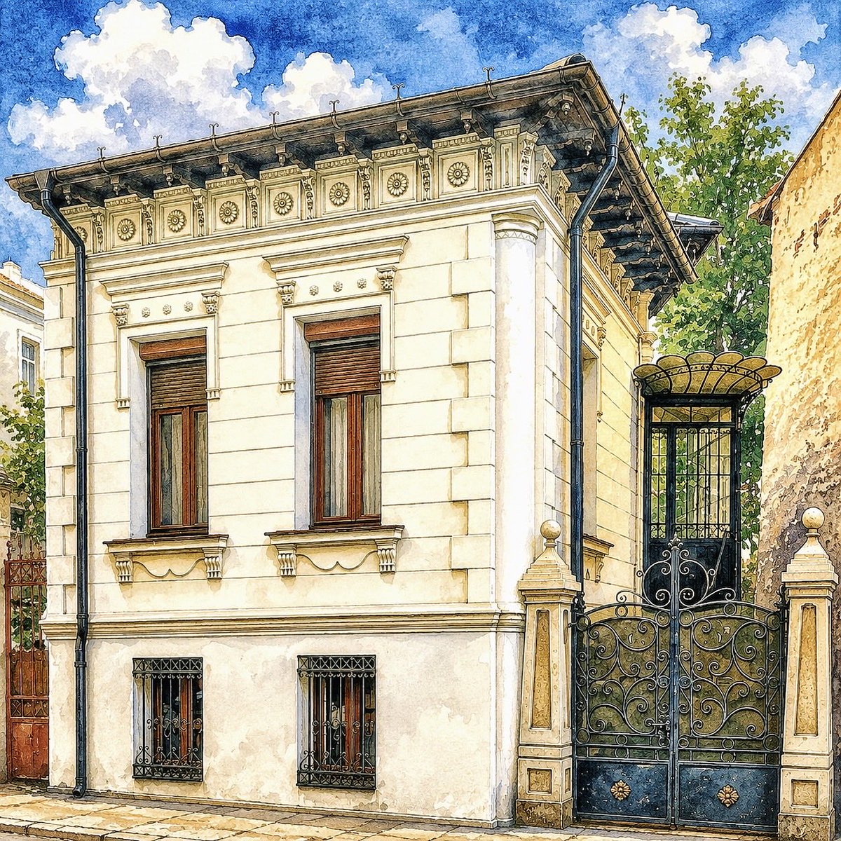 casedeepoca's tweet photo. Textbook Little Paris style house in my Bucharest neighbourhood (1900s). #littleparis #casedeepoca https://t.co/cUhmxxcdx2
