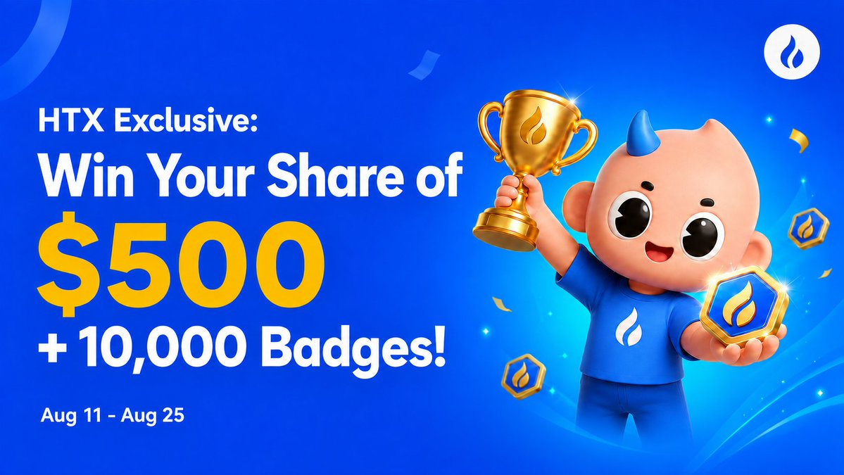 HTXCommunity's tweet photo. 🎁 HTX New User Exclusive: $500 + 10,000 Badges!
📅Aug 11-25
1️⃣Retweet this post
2️⃣Register &amp; L3 KYC + social tasks → $3 + 100 Badges (first 100)
3️⃣ Trade ≥$20 → extra $10 + 50 Badges (first 10)
4️⃣ Invite friends → Top 3 $50/$30/$20
🔗Join Now: https://t.co/xqAwhOkImQ https://t.co/jtTke38sWw