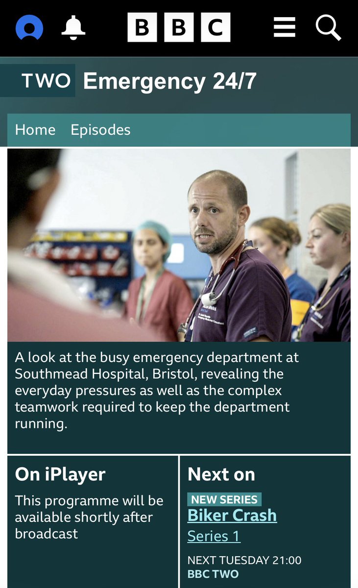 lizziegking's tweet photo. This series called Emergency 24/7 starts on BBC 2 next Tuesday. I was involved as one of the consulting nurse academics from The Open University 👍👍 well worth a watch with an amazing team of health care professionals 🏥 @OpenUniversity @BBC https://t.co/q6gphF3V3a