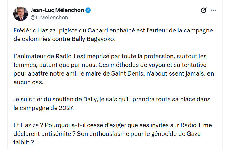 FrancoisCame's tweet photo. Quand tu ne peux pas répondre à ton adversaire sur le fond, il faut l'insulter.
LFI n'a rien à répondre à ce qu'écrivait le Canard enchaîné sur Bally Bagayoko. Donc elle attaque le journaliste qui aurait écrit l'article.
Vieille méthode.

Schopenhauer s'en moquait déjà dans un petit livre amusant, paru en 1864 : "L'art d'avoir toujours raison" : 

-"Lorsque l’on se rend compte que l’adversaire nous est supérieur et nous ôte toute raison, il faut alors devenir personnel, insultant, malpoli. (...) Cette règle est très prisée, parce que chacun est capable de l’exécuter, et elle est donc fréquemment employée".🙂