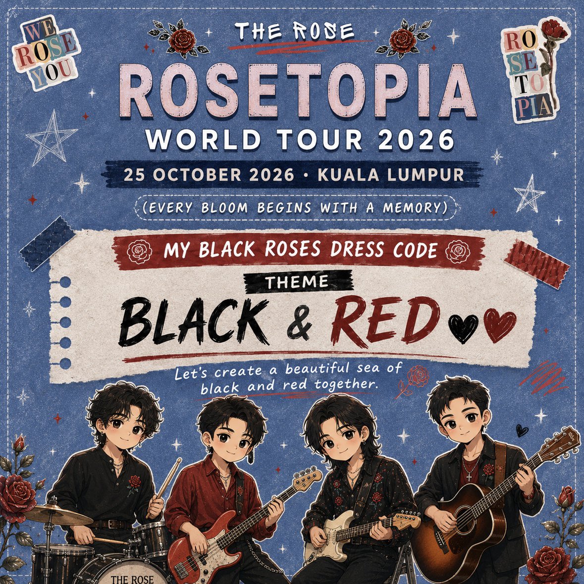 Black_Rose_MY's tweet photo. [ROSETOPIA TOUR IN KUALA LUMPUR]

📢 MY BLACK ROSES DRESS CODE

We heard you, MY Black Roses! 

Based on the poll and your suggestions, BLACK &amp; RED is our chosen dress code for ROSETOPIA Kuala Lumpur! 🖤❤️

#TheRoseinKL2026 #ROSETOPIA https://t.co/nRmrefxgPh