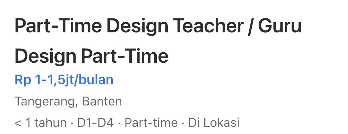 pituuyy_'s tweet photo. !INFO LOKER [URGENTLY HIRING]!!
Domisili Tangerang
- Teacher Coding Part-Time
- Teacher Coding Full-Time
- Teacher Design Part-Time

#lokertangerang #infoloker #loker #parttime #fulltime https://t.co/QUMAuXFYAd