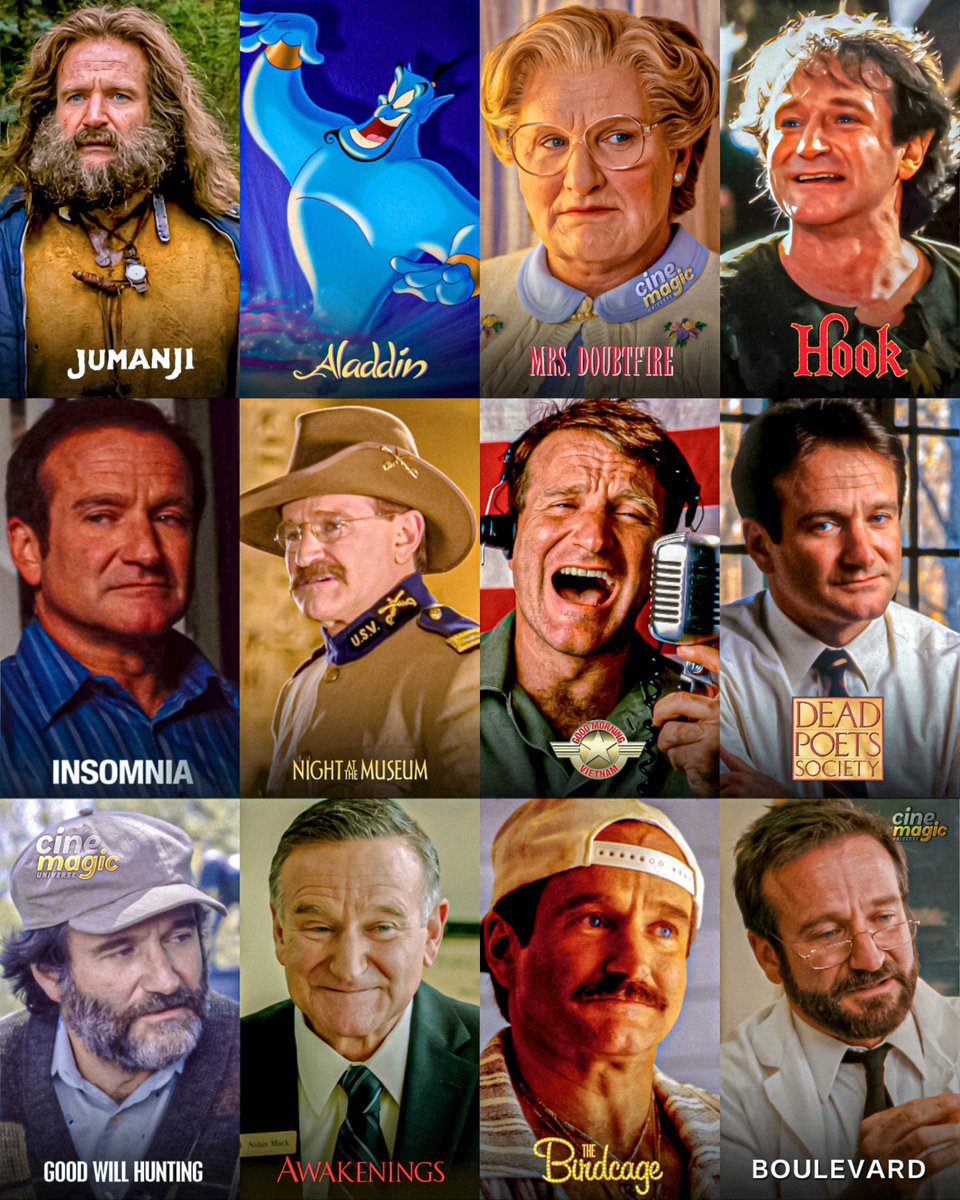 cine__magic's tweet photo. Remembering Robin Williams. 🕊️

12 years ago today, the world lost a true legend. 💔

Robin Williams brought laughter, warmth, and unforgettable characters to generations of audiences. From Mrs. Doubtfire and Jumanji to Good Will Hunting and Dead Poets Society, his legacy will live on forever.

Gone, but never forgotten | (21 July 1951 – 11 Aug 2014) ❤️