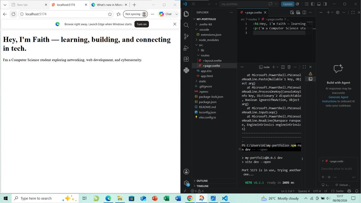 NetWithFaith's tweet photo. Wanted to test-run my page while still building. 👀

Wondering why my styles weren't showing up properly… only to retrace my steps and realize Tailwind CSS wasn't properly set up! 😭😂

Back to fixing it. One bug at a time. 🚀

#90DaysBuildInPublic https://t.co/zELDOQvC03