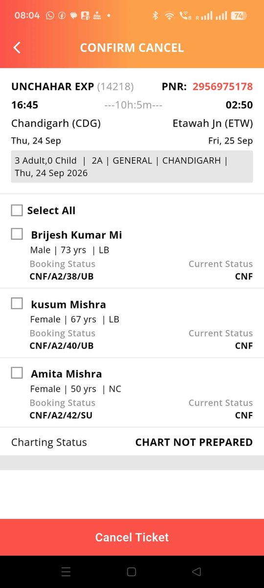 Ashutosh6121's tweet photo. @IRCTCofficial @irctc_app @irctcnorthzone @RailwaySeva @RailMinIndia @AshwiniVaishnaw  Booked  ticket for  my family(3 pax). Father and mother senior citizen, selection was done for 2 LB but alloted UB for all the 3 seats. Please confirm how a 73yr old will reach the UB. https://t.co/RkTw44R9Xy