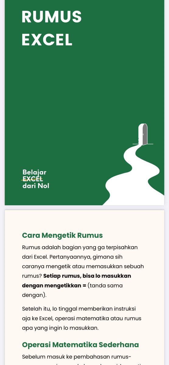 cinderrsya's tweet photo. Guyss serius kalian gamau akses file bahan belajar excel dari nol?

Aku udh buatin modul belajar excel yg dilengkapin sama video pembelajaran dan ada file latihannya juga. Buat yang mau upgrade skill ini cocok banget buat kalian. Kalo kalian serius mau belajar excel bisa komen ya https://t.co/APOHA0bTZy