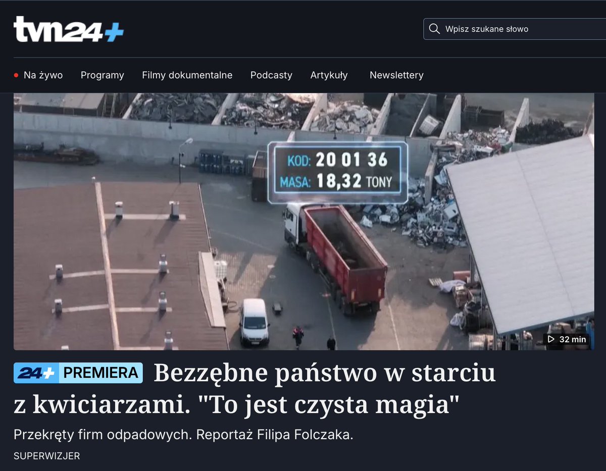 filipfolczak's tweet photo. UWAGA🚨
Śmieciowa korporacja dostała MILIARD ZŁOTYCH od @Domanski_Andrz . A za firmą chodzi policja i prokuratura.

Wyśledziliśmy, jak firma robi wałki na odpadach. Mamy nagrania i dowody.

Zapraszam na 🧵 o naszym śledztwie i do podawania dalej, bo coś trzeba z tym zrobić!

@SUPERWIZJERTVN @tvn24