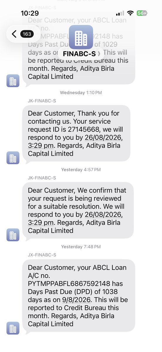 PraffullakumarV's tweet photo. @abcapital @AdityaBirla Shame on you! The issue occurred on 3 Sept 2023. Despite submitting all evidence, how can you levy a disputed loan in my name &amp; report it to CIBIL? Nearly 3 years of “working on it” is unacceptable. Remove it, correct CIBIL &amp; give a firm closure date NOW. https://t.co/M74ly3zcod