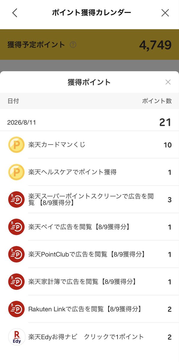 pointkobutsu's tweet photo. ✅昨日獲得した楽天ポイント:21
✅今月の累計楽天ポイント:2,502
#ポイ活 https://t.co/347OhrZ0AE