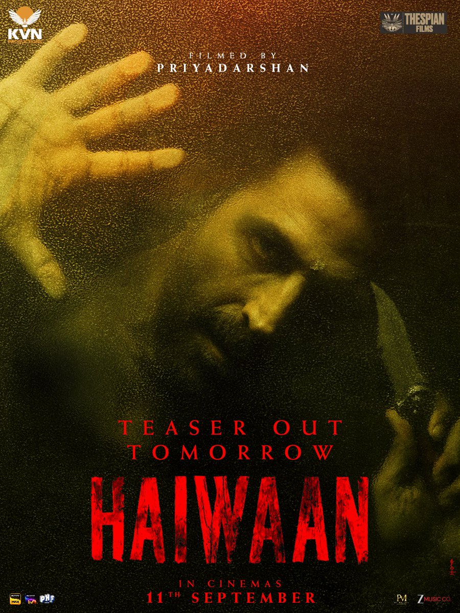 KvnProductions's tweet photo. Vengeance is one's reason.

Every sense is other's weapon.

Whose side are you on?
Hero ya Haiwaan?

#Haiwaan - Teaser Out Tomorrow.

@akshaykumar #SaifAliKhan
@priyadarshandir @sabucyril @ipritamofficial @kvnproductions @thespianfilms_  @TheKVNofficial @ShailajaD #SatishFenn @bomanirani @SaiyamiKher @ShriyaP @sharibhashmi @poojashah0920  @DhavalJatania28  @PonyPrakashraj  @BoscoMartis @silvastunt @artistmanageIND @VavvetiUsha @virajsomani1990 @RenilJoy2 @ZeeMusicCompany @SonyLIV @SonyMax @PenMovies @PharsFilm @Universal_PR @vaisakh_c_ @ProSrivenkatesh @sureshPRO_