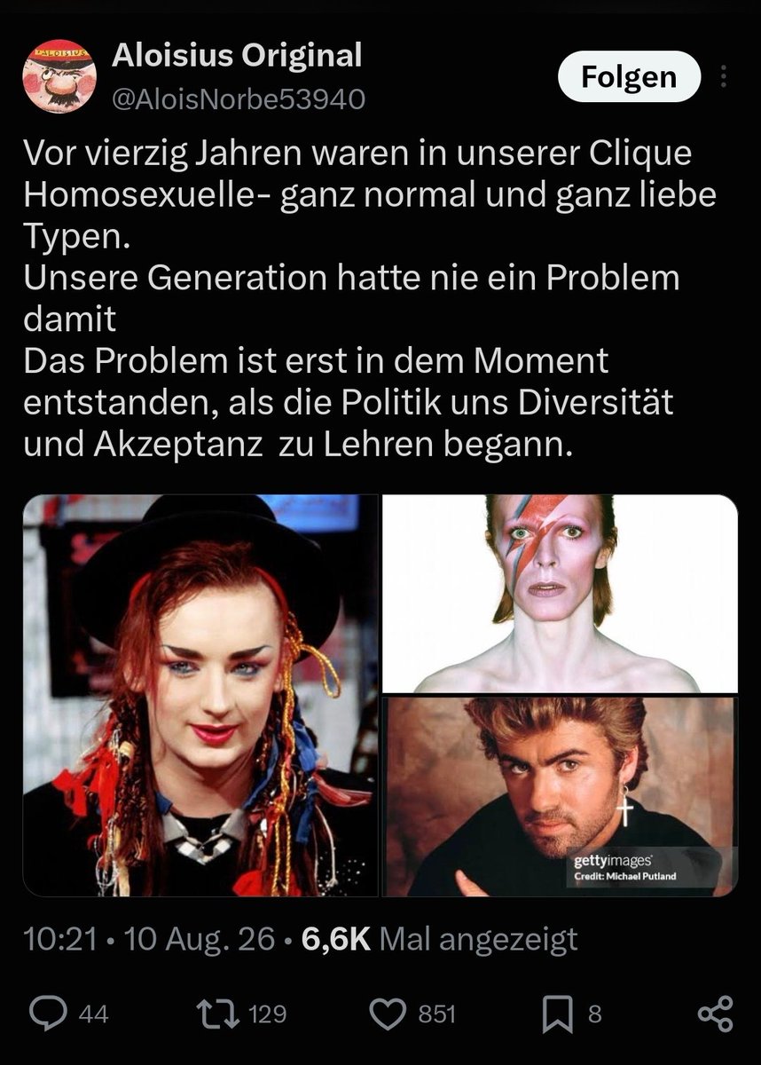 JLampeitl's tweet photo. Es war damals überhaupt kein Problem, schwul zu sein“ – wenn ich diese ignorante Wohlfühl-Nostalgie höre, dreht sich mir der Magen um, denn eure privilegierte Blase ist ein Schlag ins Gesicht für jeden, der diese Zeit tatsächlich überleben musste.

Vor 40 Jahren durfte mein Partner nicht zu mir auf die Intensivstation, weil er rechtlich als Fremder galt, und auf der Beerdigung meiner eigenen Mutter durfte die „schwule Sau“ nicht erscheinen.

Vor 40 Jahren wurde ich wegen meiner Homosexualität als angebliches „Sicherheitsrisiko“ fristlos aus der Bundeswehr geworfen, während Politiker wie Franz Josef Strauß öffentlich hetzten, man solle „lieber ein toter Krieger sein als ein warmer Bruder“.

Vor 40 Jahren verlor ich einen Prozess gegen meinen Vermieter, weil das Gericht das Einziehen meines Partners als illegale „Untervermietung“ abstempelte, und auf der Straße wurde ich krankenhausreif geschlagen, untermalt mit dem Satz: „So was wie dich hätte Adolf nicht geduldet.“

Eure heile Welt existierte nur, weil ihr weggesehen habt; während in Alois’ Clique vielleicht alle „ganz normale Typen“ waren, ging es für uns vor Gerichten, in Krankenhäusern und auf der Straße um die nackte Existenz und unsere Würde.

Hört endlich auf, die systematische Diskriminierung und Grausamkeit der Vergangenheit mit euren netten Anekdoten weichzuspülen – eure historische Blindheit ändert absolut nichts an den Narben, die wir bis heute tragen.