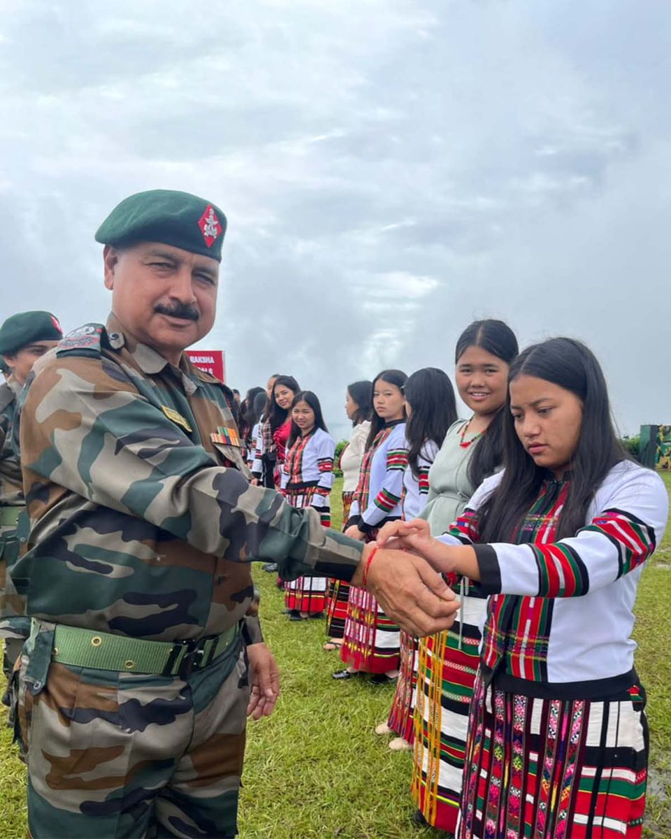 official_dgar's tweet photo. RAKHIS OF TRUST: STUDENTS CELEBRATE RAKSHA BANDHAN WITH ASSAM RIFLES PERSONNEL IN MIZORAM

#AssamRifles organised a Raksha Bandhan celebration at Champhai, Mizoram with students and teachers of Agape School on 09 Aug 2026, promoting brotherhood, unity and cultural harmony.

27 students and 02 teachers participated enthusiastically, tying Rakhis to Assam Rifles personnel and exchanging sweets. The celebration strengthened bonds of trust, goodwill and togetherness between the Force and local community.

#friendsofthenortheast #sentinelsofnortheast #OperationalReadiness #CommunityFirst #NationFirst #ServiceBeforeSelf #GuardiansOfTheNation

@HMOIndia @adgpi @PIBHomeAffairs