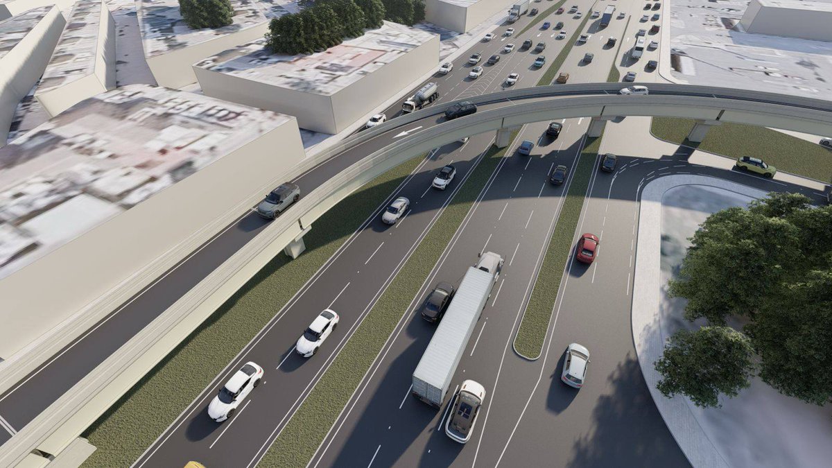 EF_Galindo's tweet photo. Echa un vistazo a lo que viene para las vialidades potosinas. 🚧✨

Así lucirá el nuevo Paso Superior Vehicular “Jacobo Payán Latuff” en el Boulevard Salvador Nava Martínez. https://t.co/R29JJ8ZliV