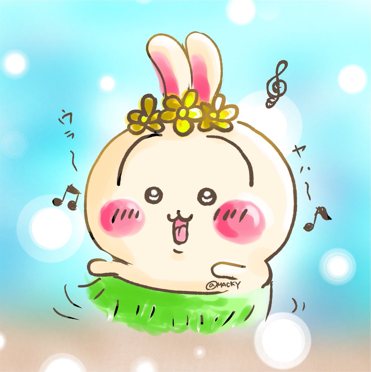 uuu_uuurrraaa_6's tweet photo. 🏝𓈒𓆉🫧*。🐰🔆
 #ちいかわ
 #ちいかわファンアート https://t.co/cHkhIJuZ9h