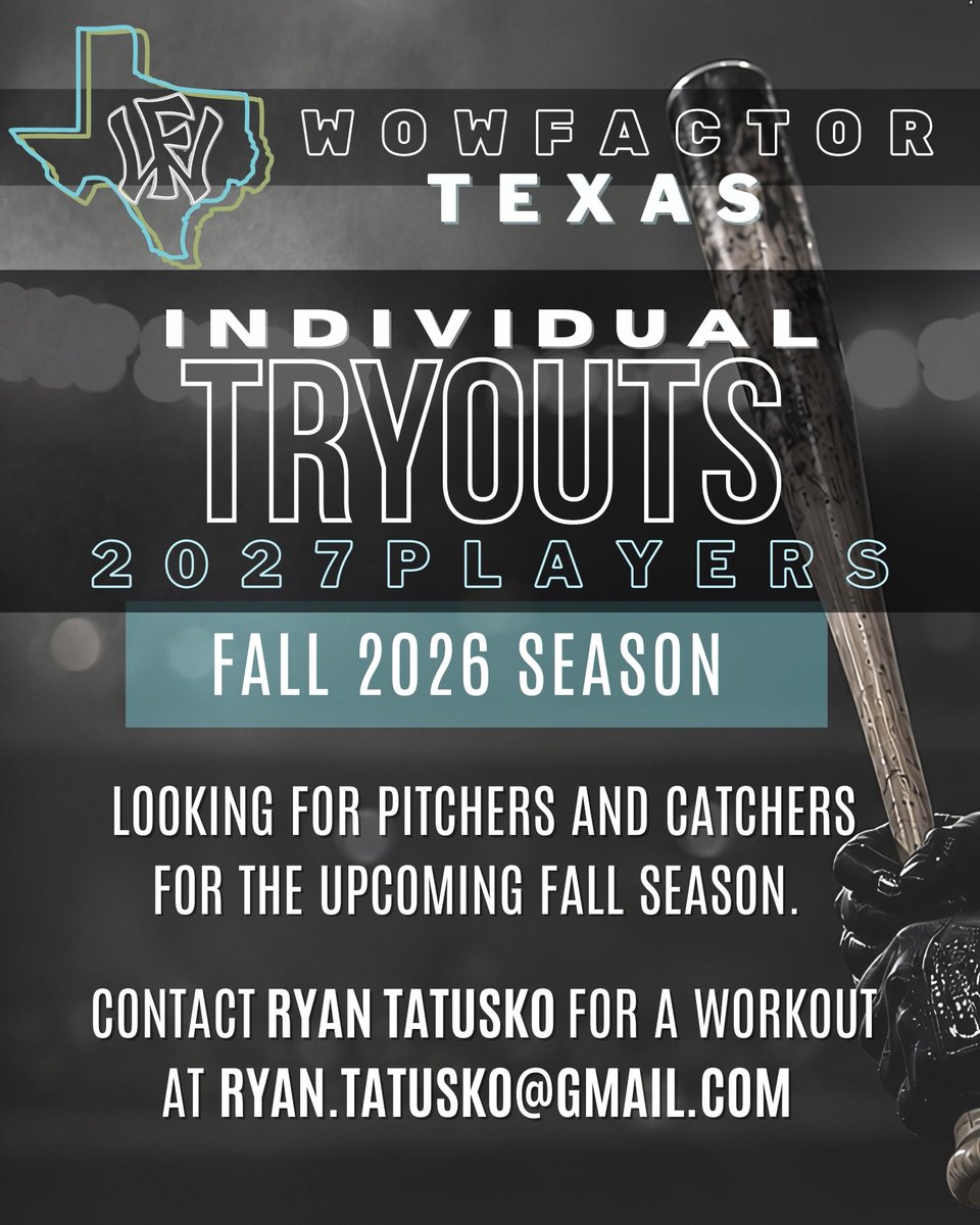 WowFactor_DFW's tweet photo. Contact Coach Ryan for a tryout to join this great group of 2027’s. #thebrand #dfw #baseballtryouts #2027 #wowfactor
@WowFactorNation https://t.co/E7EdgpANTM
