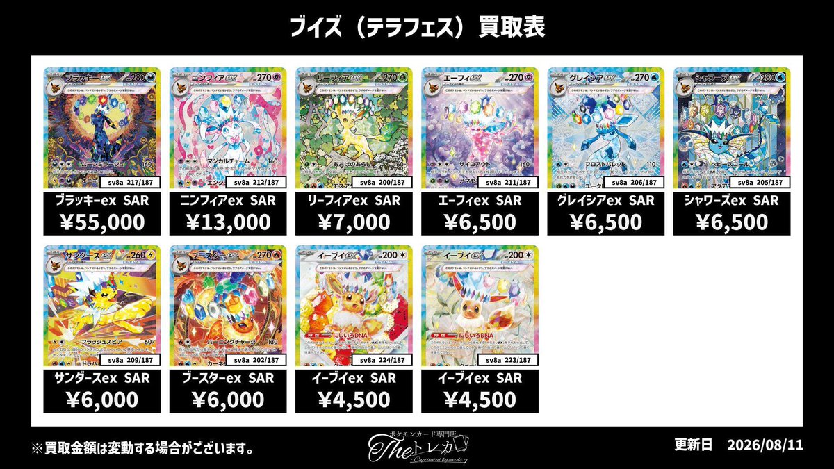 💎ブイズ(テラフェス)買表💎 ✨ブラッキーex SAR ¥55,000