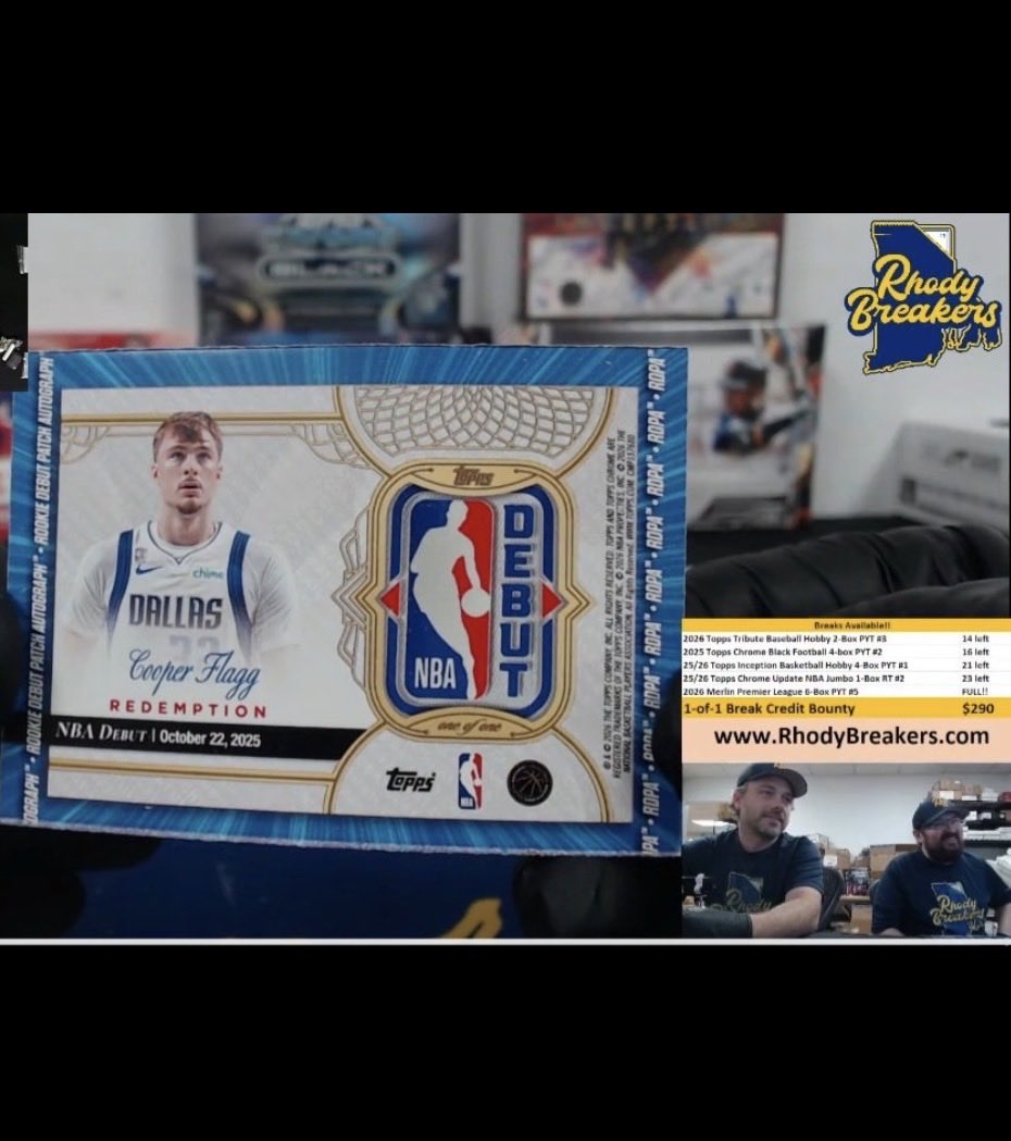 slabandscore's tweet photo. 🚨🚨 FOUND 🚨🚨 Cooper Flagg’s 1-of-1 NBA Debut Patch Autograph has been hit. @CardPurchaser 

#ToppsChromeUpdate #CooperFlagg #sportscards https://t.co/tiQZPbszjL