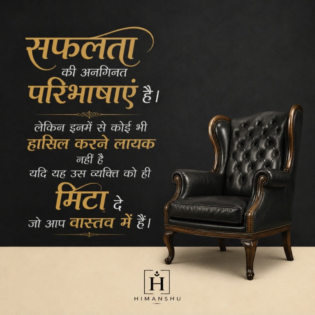 hroyofficial's tweet photo. सच्ची सफल��ा सिर्फ़ यह नहीं कि आपने क्या हासिल किया, बल्कि यह भी कि उसे हासिल करते हुए आप क्या बन गए। ऐसी सफलता अधूरी है, जो पद, पैसा या पहचान तो दे, लेकिन आपके मूल्य, रिश्ते, चरित्र और मन की शांति छीन ले। 

#success #TuesdayThought https://t.co/1Kc3cTRtxR