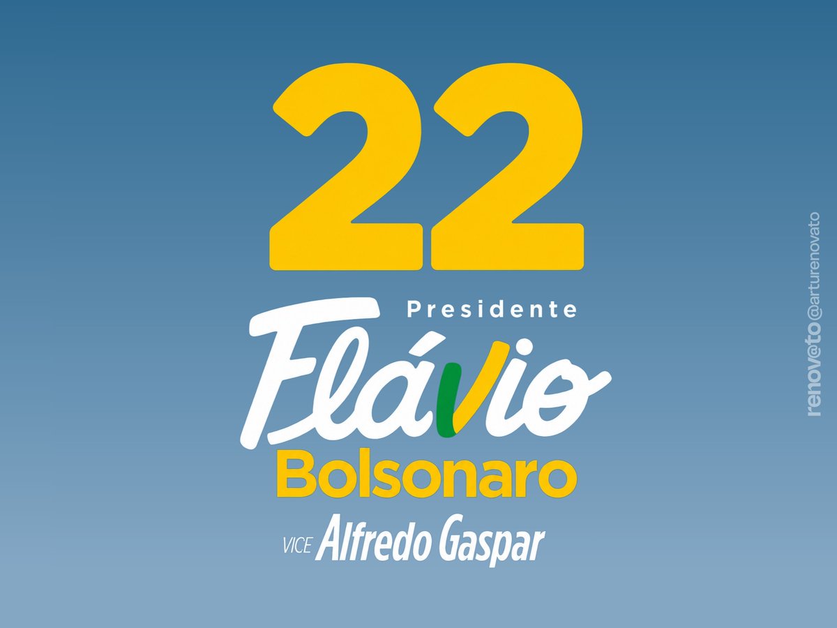 arturenovato's tweet photo. Logo de Flávio Bolsonaro com numeração e vice https://t.co/NIGZGZQblx