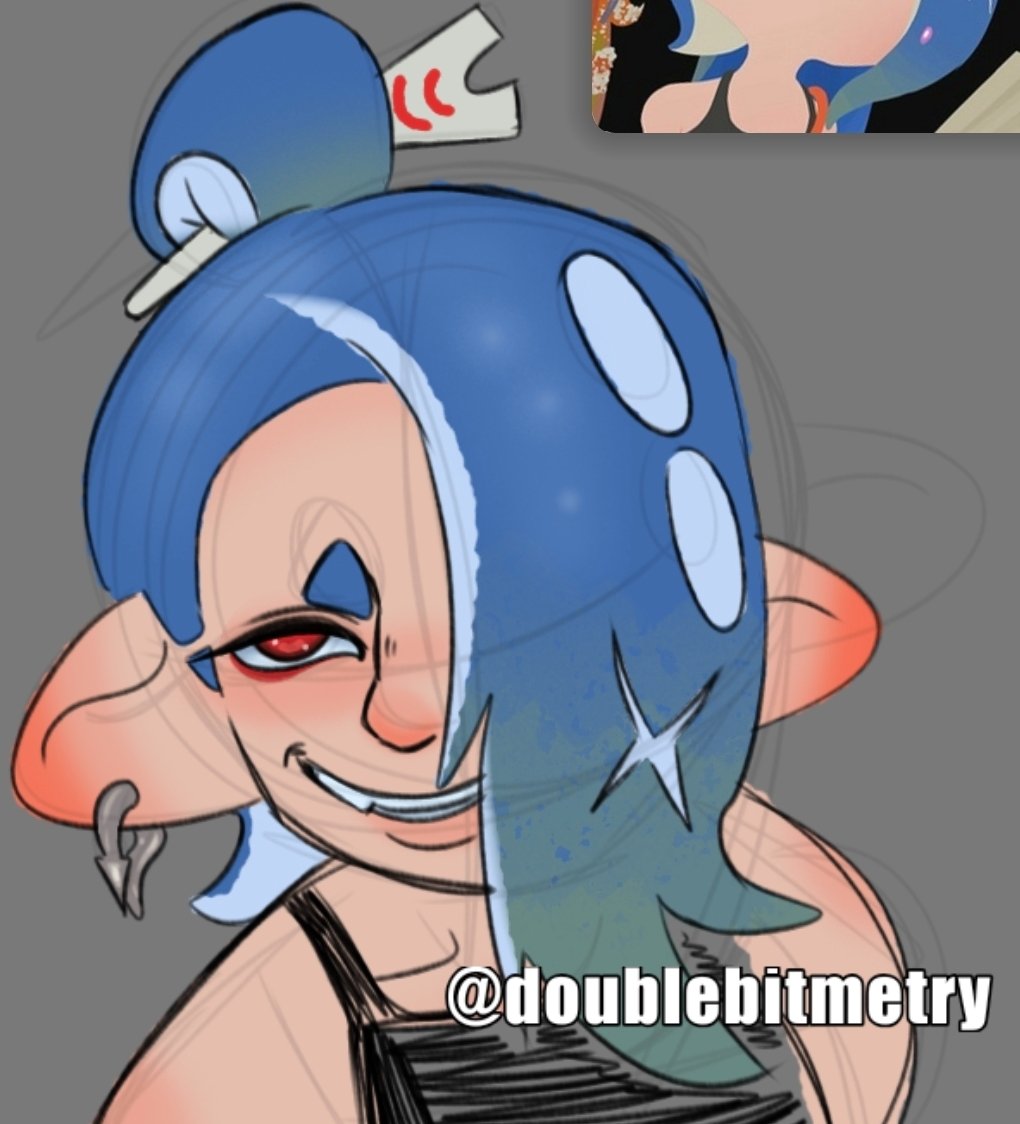 doublebitmetry's tweet photo. i love drawing Evil Fucking Shiver (also i fucked up her tentacle 😢). i wanna draw Big Man next but i actually fucking duck at drawing him im sorry https://t.co/4GgsQbd2SO