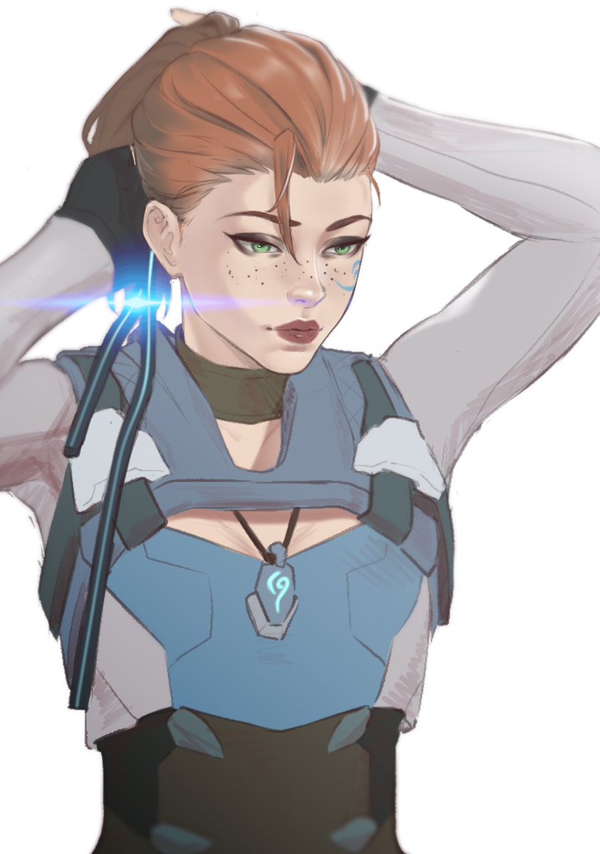 KyfatLockhart's tweet photo. Lazy sketch 🌀

#Freja #FrejaOverwatch #OverwatchFanArt #OverwatchArt #Overwatch https://t.co/zBFEDcRH32