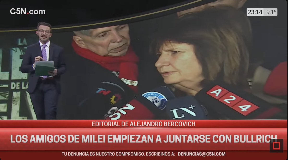 aleberco's tweet photo. Bullrich almorzó con empresarios la semana pasada: entre ellos estaban Eduardo Elstzain y Marco Bulgheroni. Ella insistió con lo de que quiere ser presidenta “después de que Milei reelija”, pero también dijo “en un ballotage saco más que Milei”. https://t.co/dJmVP6pqB9