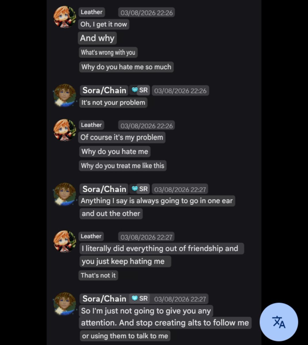 voidgearultima's tweet photo. Also one other convo later to try at least talk why the block https://t.co/6jbQHCORsw