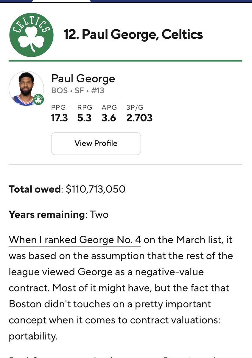 HauserBrett's tweet photo. Brad Stevens traded for Paul George so now it’s not a bottom 10 contract anymore https://t.co/Q98SQACA3V