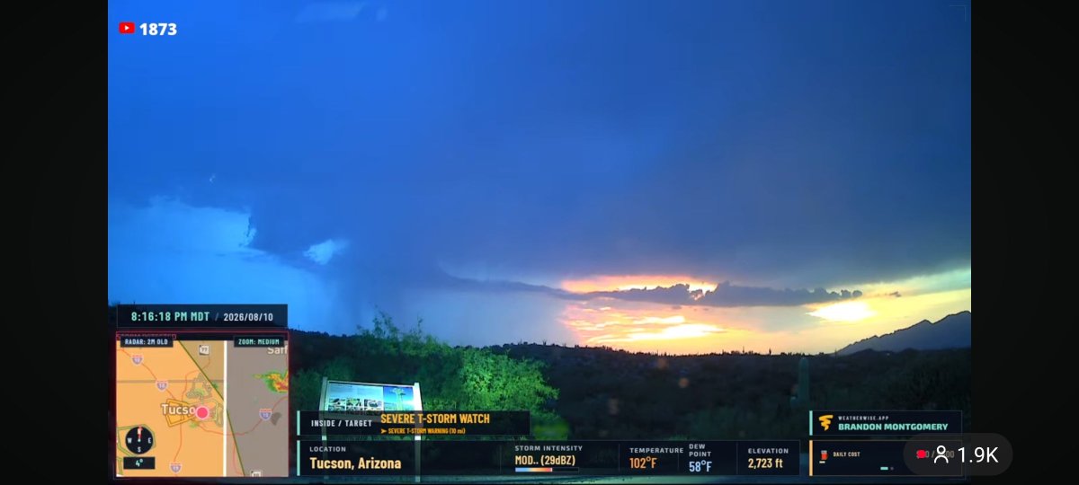 KueaWx's tweet photo. Thank you @Brandonbirdwx Redman for being our Saguaro Storm Chaser Tour Guide.

Thank you @BrandonCopicWx for sending us to Tucson from Indiana. https://t.co/YD7NnWTvJx