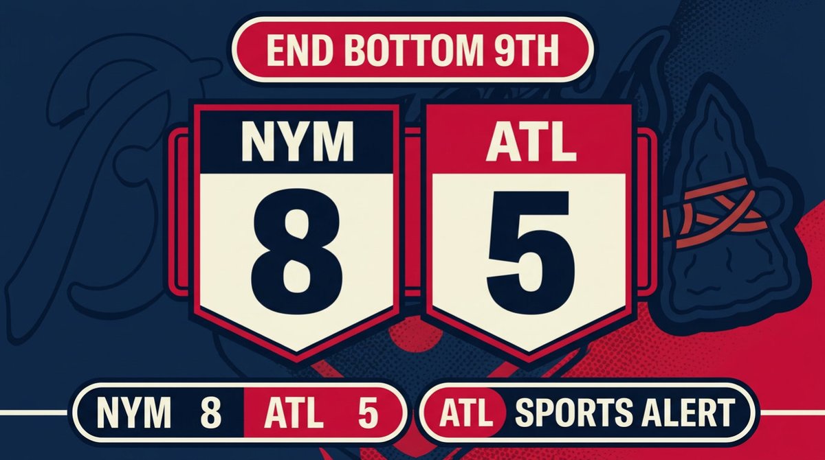 404SportsGang's tweet photo. #Braves — End of Bottom 9th. Score: NYM 8, ATL 5.

#Bravescountry https://t.co/T4fAiDIFhz