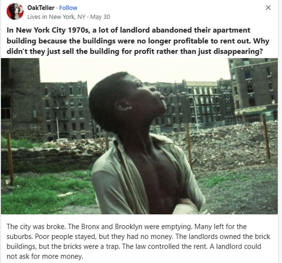 cvpayne's tweet photo. New York can deteriorate a lot more from here.  I played in abandoned buildings, dodged wineos and drug addicts, and went many winter nights without heat or hot water.  It can get worse. (No, that is not me in the photo.) https://t.co/vm4PDxEwjn