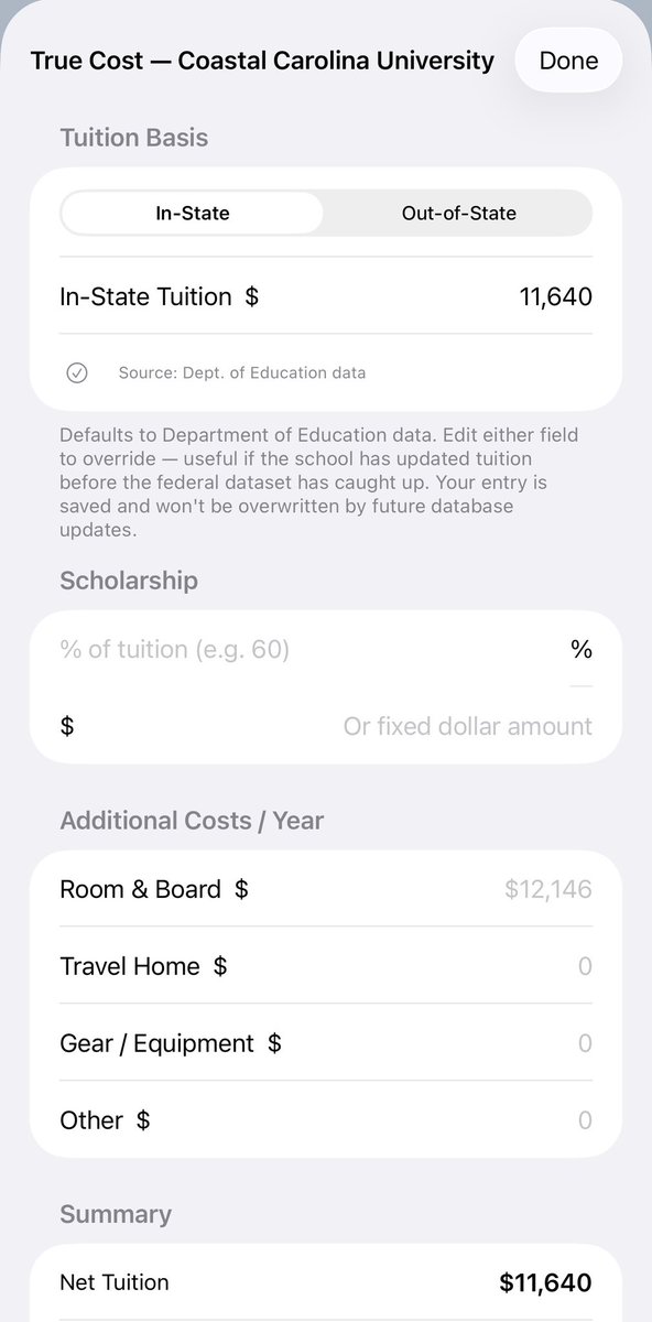 BBRecruitingApp's tweet photo. The next build, version 2.2 is almost here. NIL management. DM draft assistant. College cost calculator. Upgraded school profiles. Baseball Recruiting Tracker just got a whole lot more powerful — and it’s still free. Stay tuned. 

https://t.co/5sNjFhM32M

@BBRecruitingApp @YouthSports_Biz @BuyingSandlot @_thedirtbags @TheCanesBB @BUncommitted @UncommittedStud @prepbaseball @PSBaseballinc

#BaseballRecruiting #CollegeBaseball #TravelBaseball