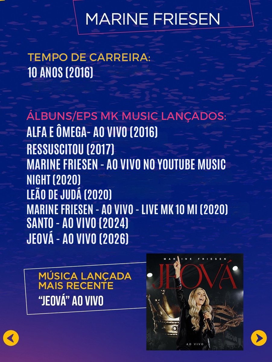 MKMusicBrasil's tweet photo. #RaioX #Esquenta #Louvorzão2026 ⁣
⁣
Sim, teremos @marinefriesen no Louvorzão 2026, neste sábado (15/08), na Quinta da Boa Vista (RJ). 🤩 ⁣
⁣
Vamos de curiosidades! 
⁣
Ouça: 

🔗 https://t.co/0Oho1NvnIC

E qual é o seu Top 3? 😍⁣
Deixe aqui nos comentários. 😉 ⁣
⁣
#música https://t.co/QKljmcFLQa