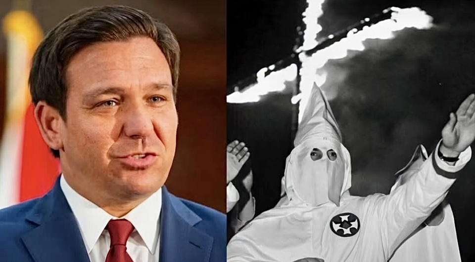 NoDMsPerfavore's tweet photo. Ron DeSantis is now getting backlash from the Left for saying the KKK was Democrats, NOT Republicans! Be honest: do you still stand with DeSantis? https://t.co/rc7TR7mHAP