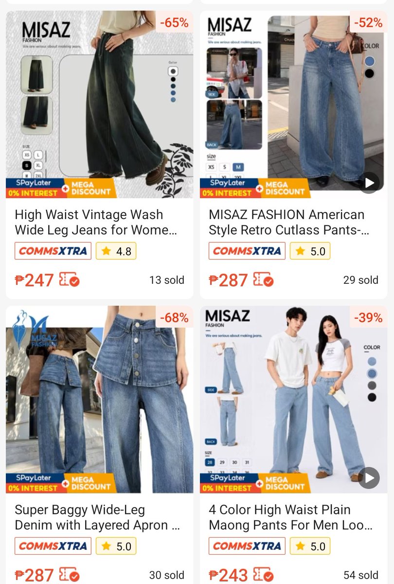 zellichus's tweet photo. Can't believe these jeans are less than ₱300👖✨ They have so many trendy baggy styles that look like they'd cost way more. Definitely one of my favorite underrated shops so far

https://t.co/6ioh4eI01J https://t.co/9vlcLwmeAo