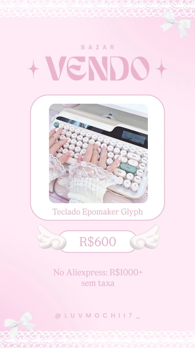 luvmochii7's tweet photo. Oi estou vendendo algumas coisas no bazar 🥺 Teclados, blind box e outras coisinhas ♡
IG: @ luvmochii7_ https://t.co/mRHC6Z8V0A