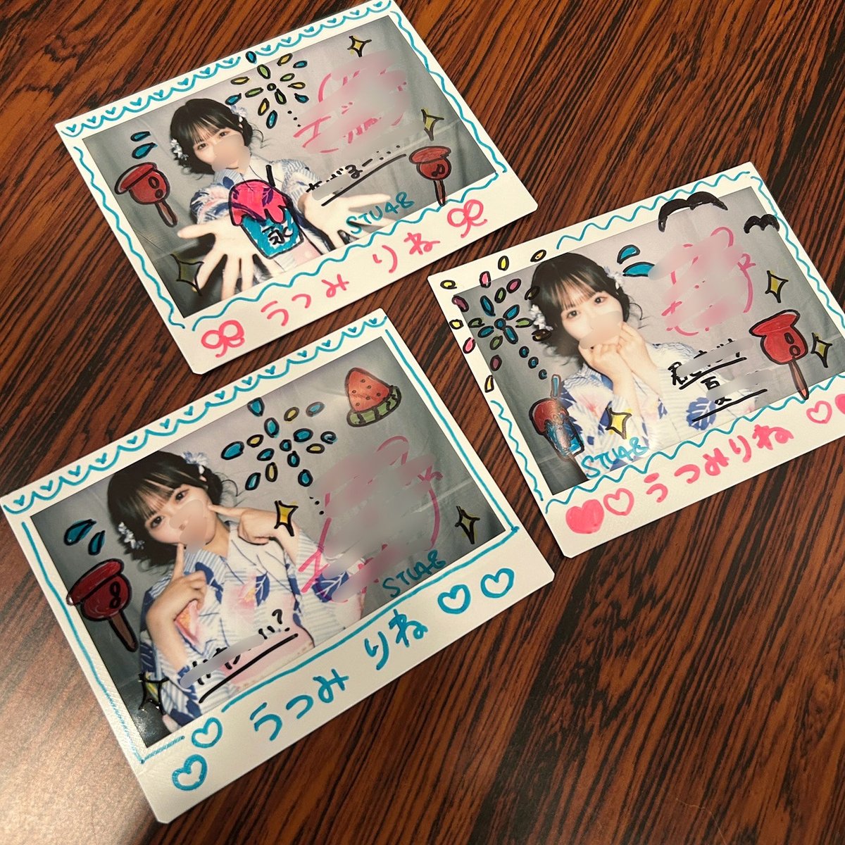 STU48 高雄さやか 直筆サイン入りチェキ 3枚セット STU48の7ならべ STU48の7ならべ 🃏 サイン入りチェキめちゃくちゃ気合い入れてｶｷｶｷした