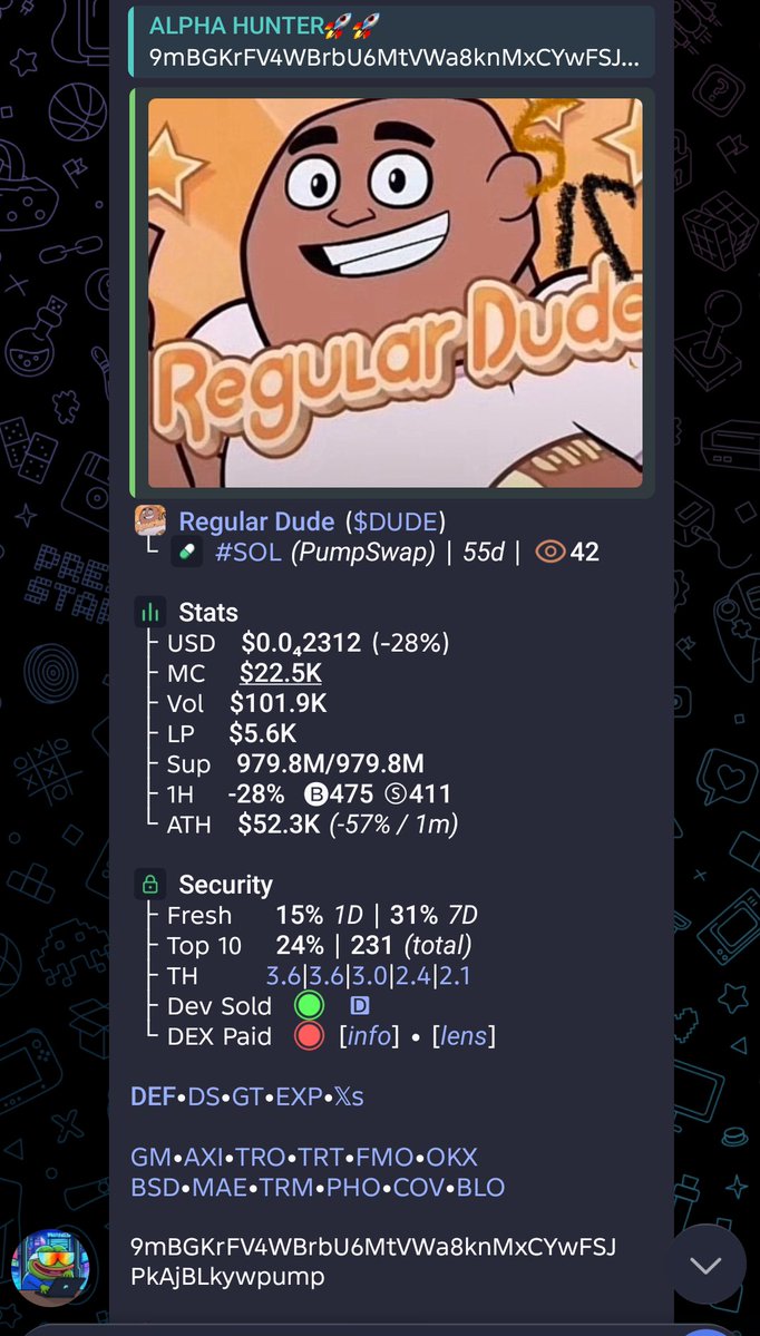 Alpha_hunter002's tweet photo. CA>

9mBGKrFV4WBrbU6MtVWa8knMxCYwFSJPkAjBLkywpump https://t.co/YeoFoZZ6Hp