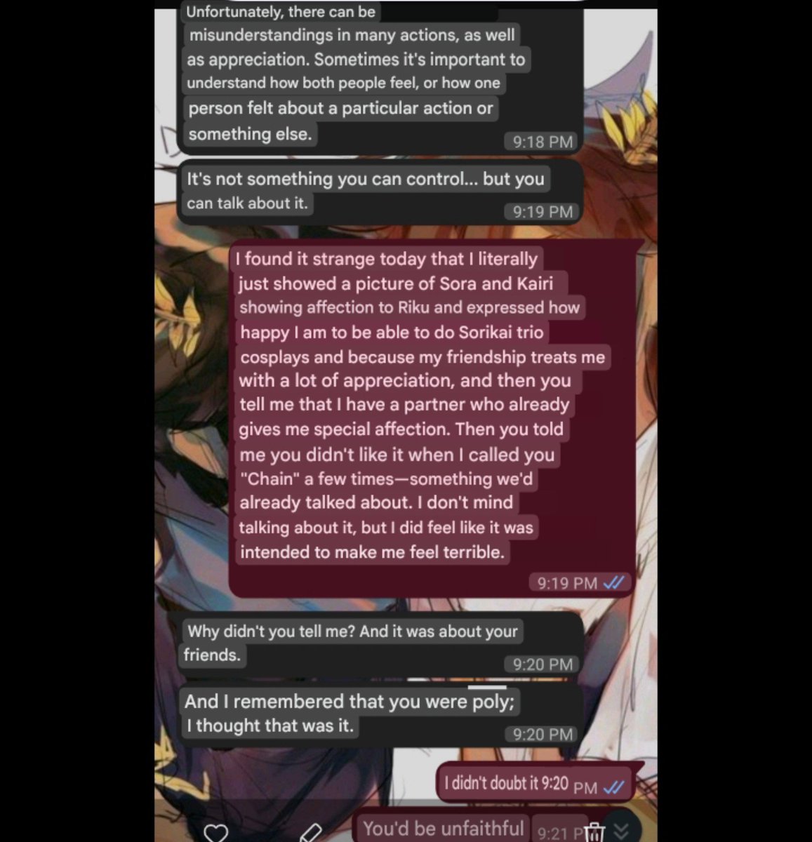 voidgearultima's tweet photo. "Youd be unfaithful" msg is mine saying no dude, I would never be a cheater, sorry misstranslation😞 this my last mini fight over and then block https://t.co/r4i27FygjV