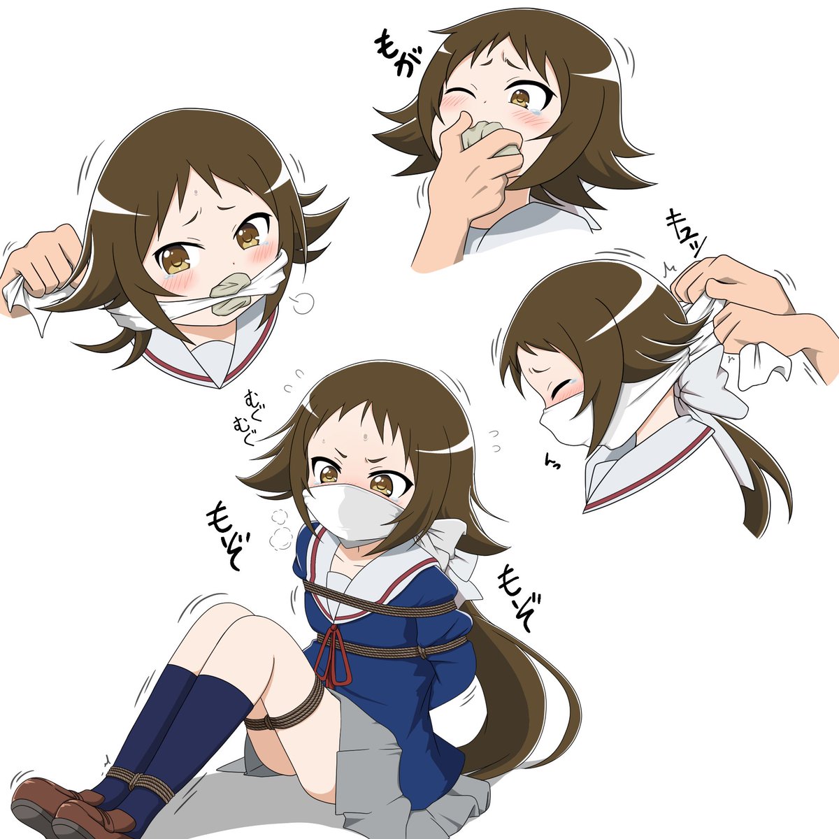 Yumeka_rorirori's tweet photo. 干し芋から真白たんのねんどろいどをいただいたので、彼女の口に猿ぐつわをしっかり嚙ませてあげました！
差し入れいただきありがとうございます！ https://t.co/MAmLlO5aka
