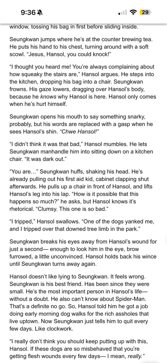 inniezzz's tweet photo. for that spider-vernon anon, this is a good chunk of what i have written of that fic… to quench ur thirst https://t.co/wlQHfzpvsZ