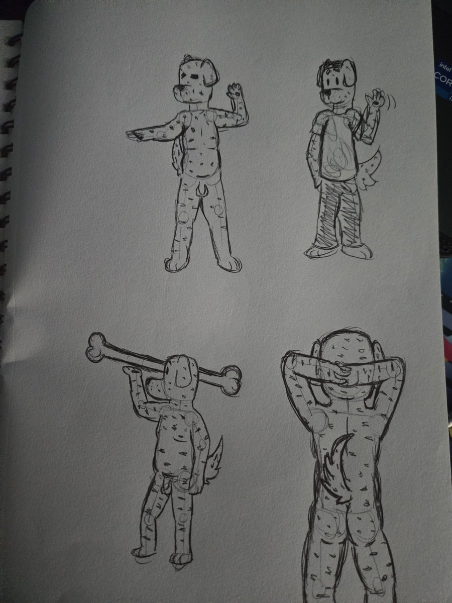 BatrickPan4343's tweet photo. Attempts at practicing anatomy. So uhhhh here's a few dalmation sketches. https://t.co/hkD37nlllB
