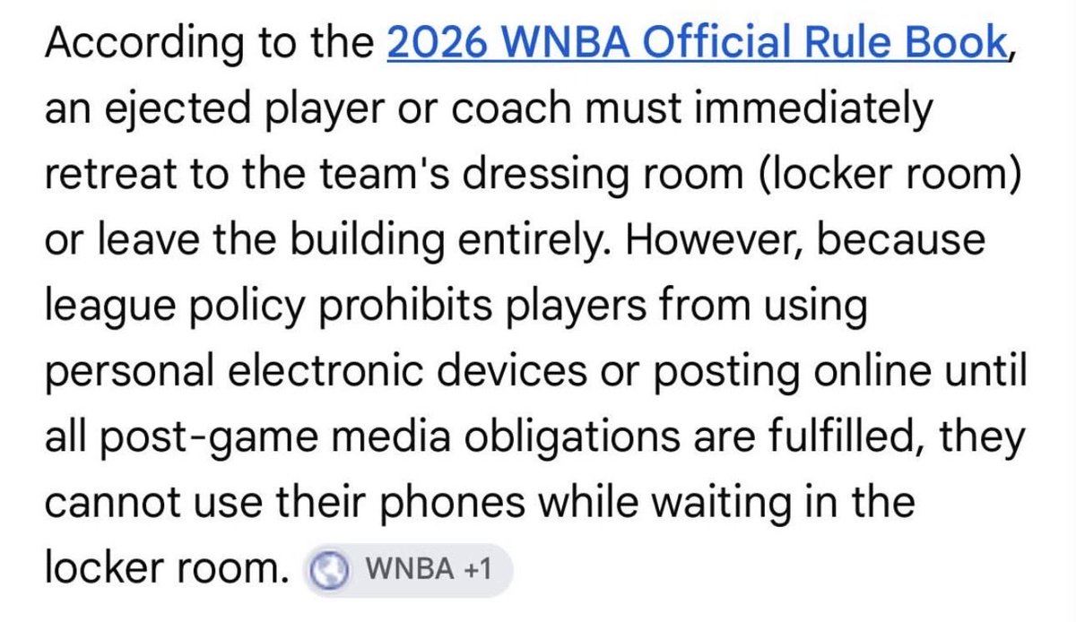 lindacohn's tweet photo. When exactly does the WNBA plan to enforce its own rules? https://t.co/GDZbjpPNEt