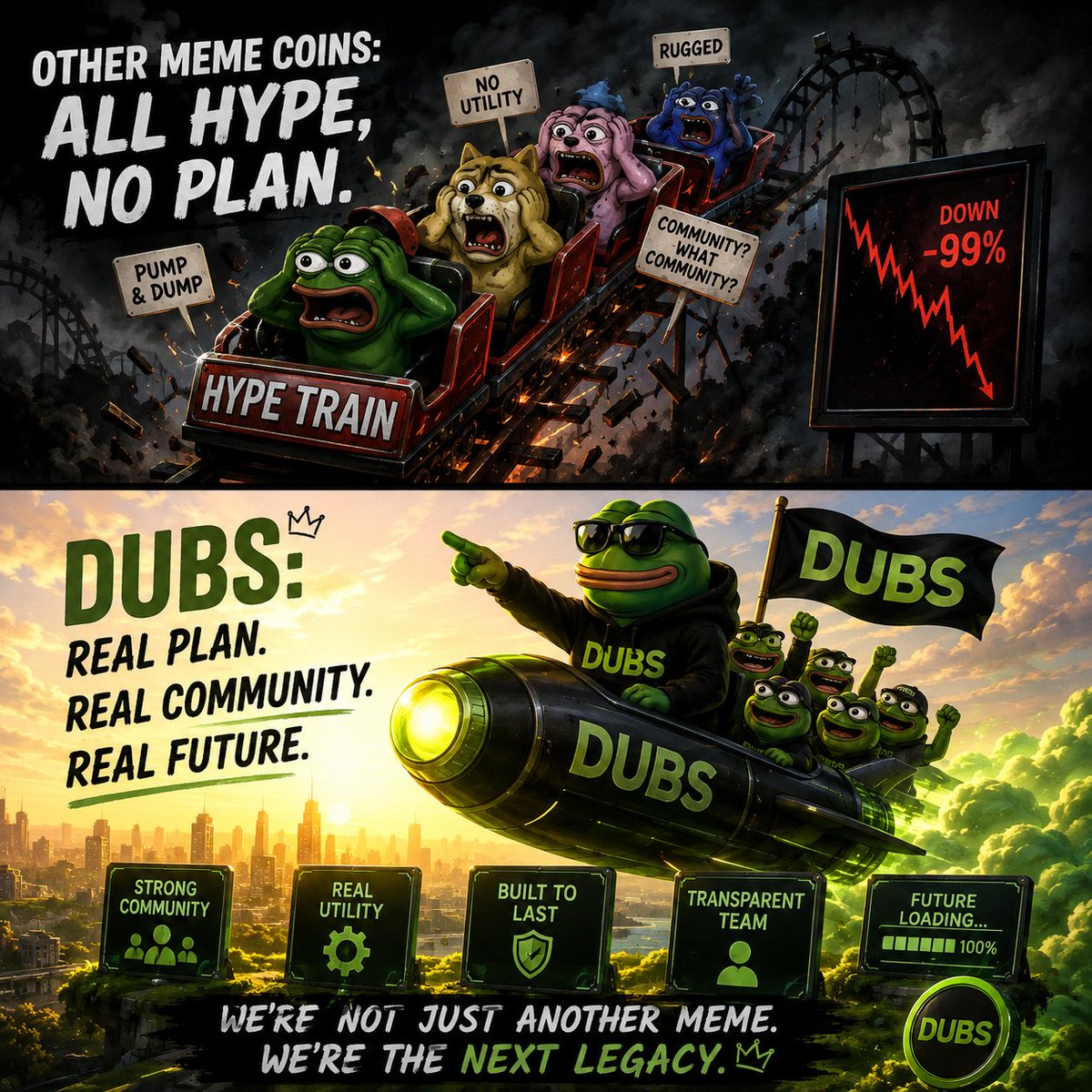 Prudentrex21's tweet photo. Markets get quiet. Builders donโt.
While others chase short-term hype, @Dubs_Com01 is focused on building a community with a long-term vision.
Quiet today. Stronger tomorrow. ๐ข
#DUBSMemeWeek https://t.co/IlgZhQCk1N