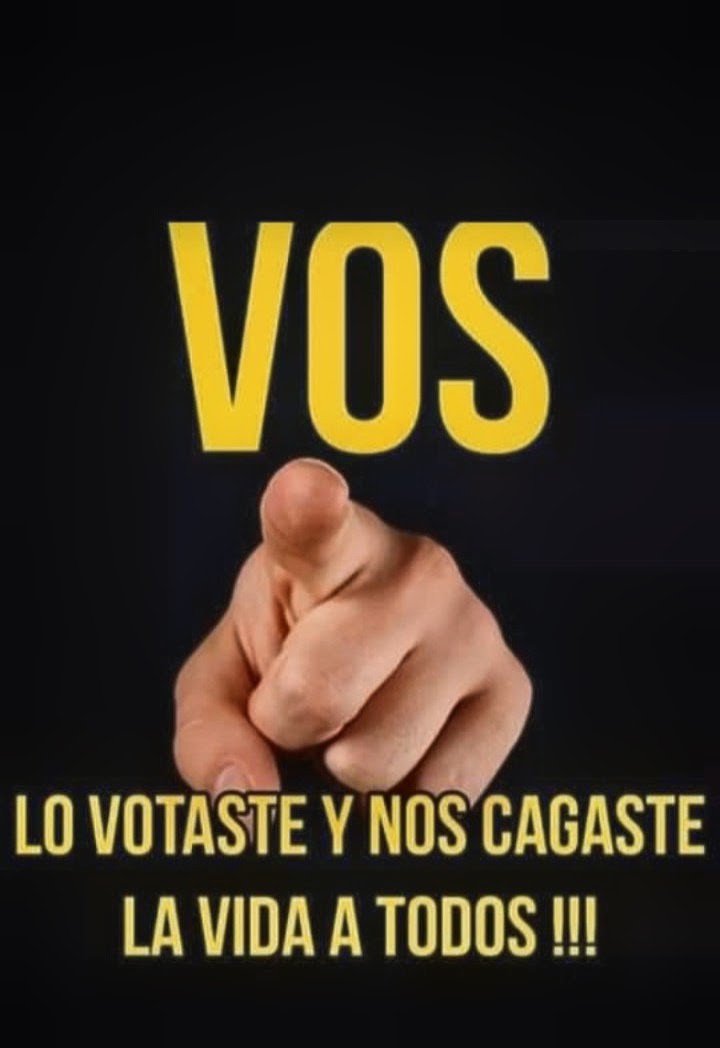 Irys70's tweet photo. Vos libertario en cuerpo de croto lo votaste, si vos, el 56% asuman su culpa y hagan algo.. Meentendes ❓ 
Cristina Libre https://t.co/MqGdCe1OXI